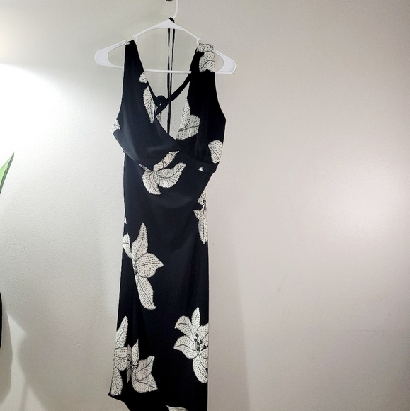 DRESSBARN Floral Dress Sz 14 Flowy Sexy Date Halter Coquette Boho Y2K Babydoll - Picture 5 of 7